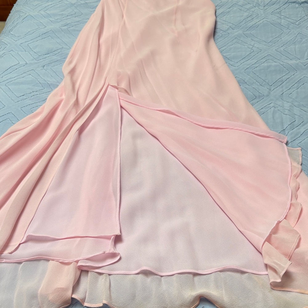 Elegant Silky Pretty in Pink Slip Dress, flows while you walk! Comfy soft sexy! - Picture 3 of 6